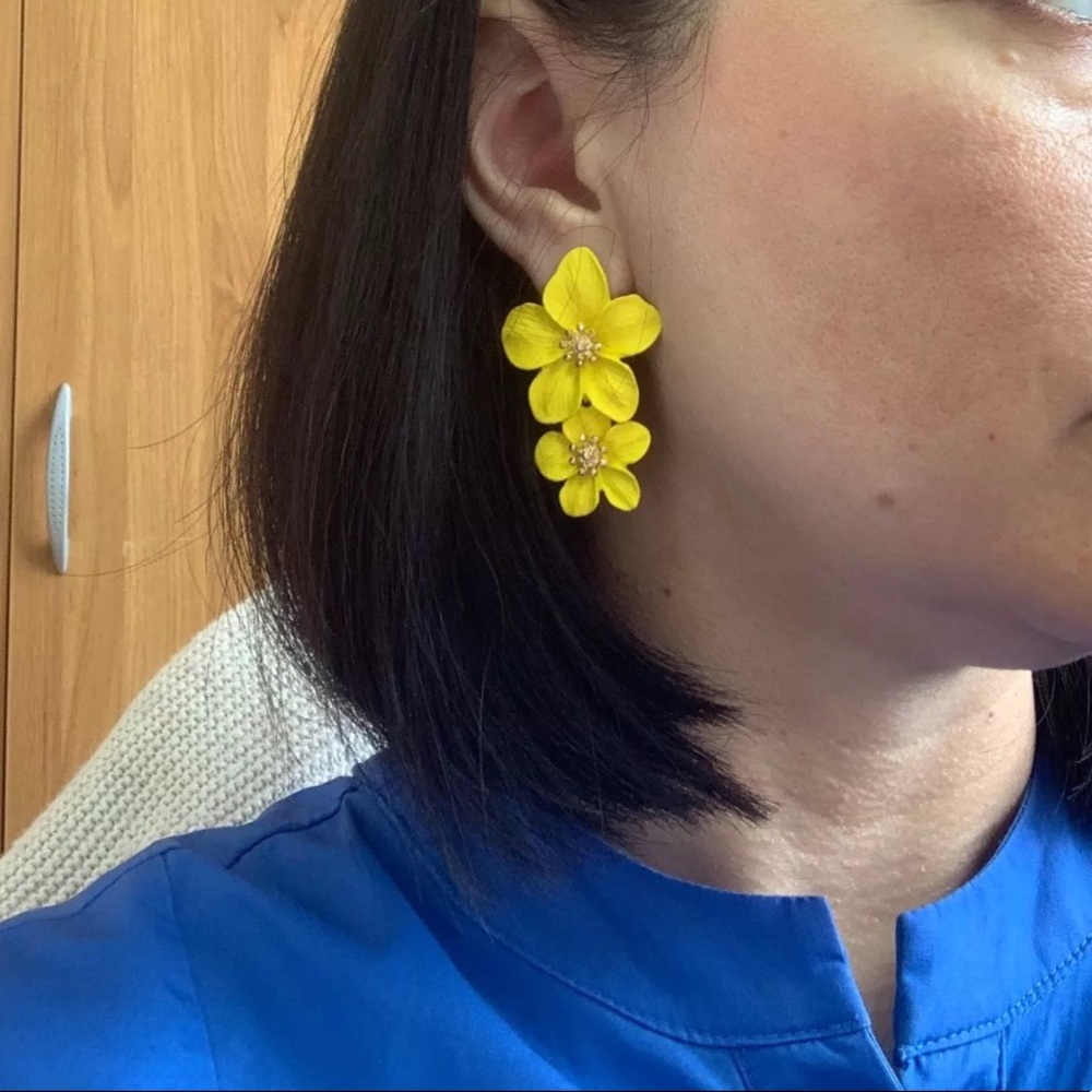 Yellow flower earrings